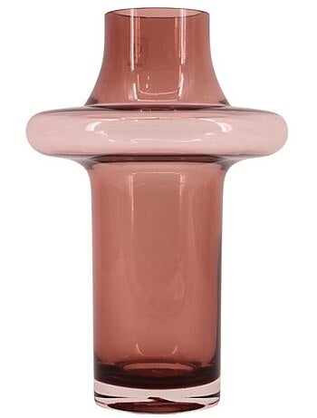 Vase en verre rose fait main, H30cm