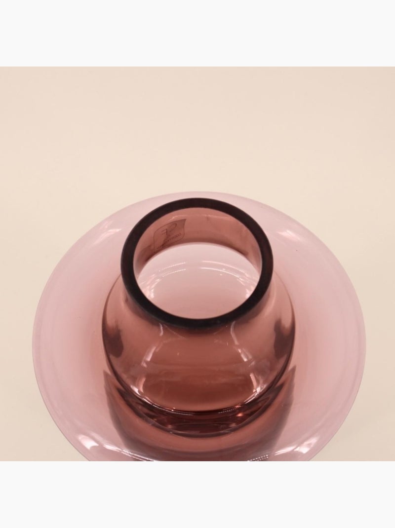 Vase en verre rose fait main, H30cm Rose - Kiabi