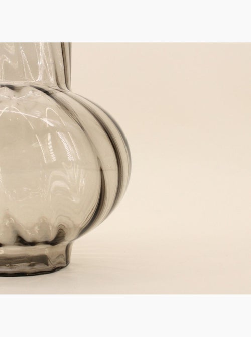 Vase en verre strié 25cm - Kiabi