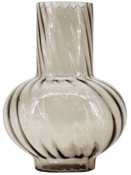 Vase en verre strié 25cm - Kiabi