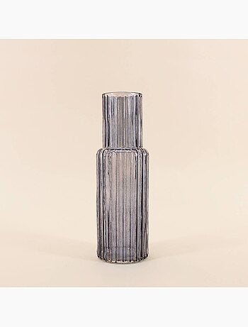 Vase en verre strié h25cm