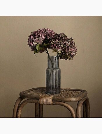 Vase en verre strié h25cm