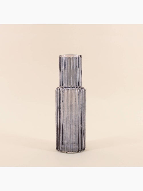 Vase en verre strié h25cm - Kiabi