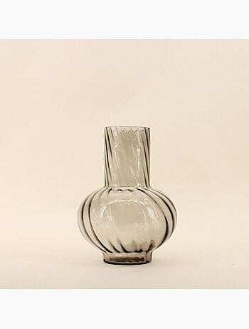 Vase en verre strié, H25cm