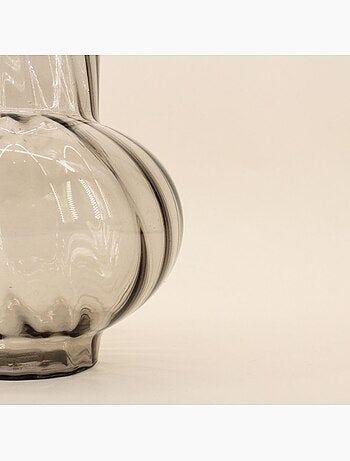 Vase en verre strié, H25cm