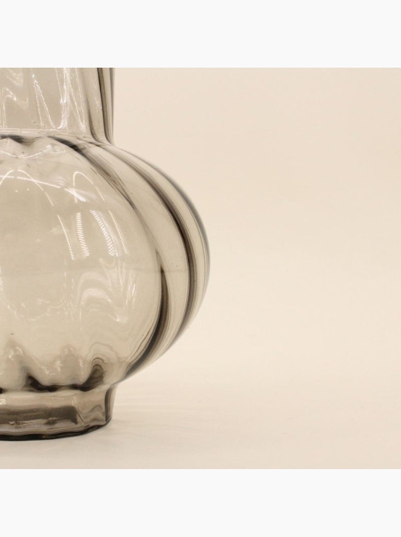 Vase en verre strié, H25cm Gris - Kiabi