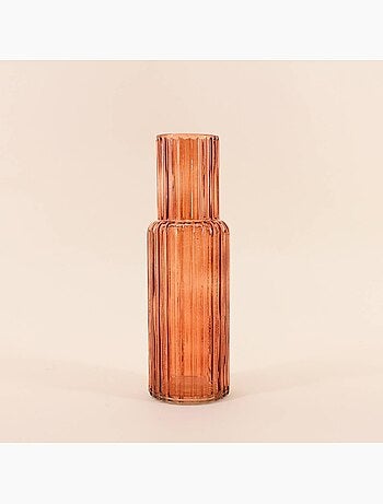Vase en verre strié h25cm