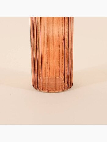 Vase en verre strié h25cm