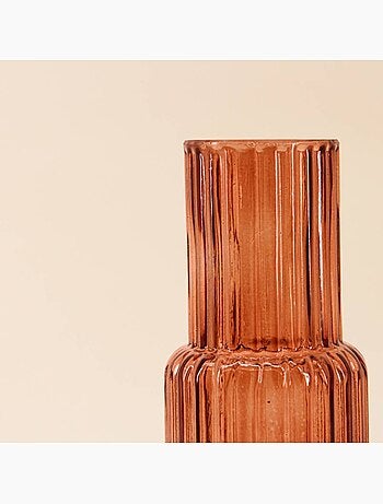 Vase en verre strié h25cm