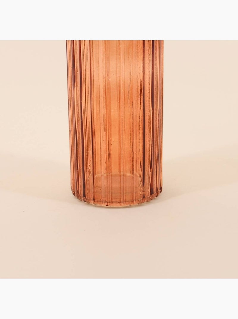Vase en verre strié, H25cm Marron - Kiabi