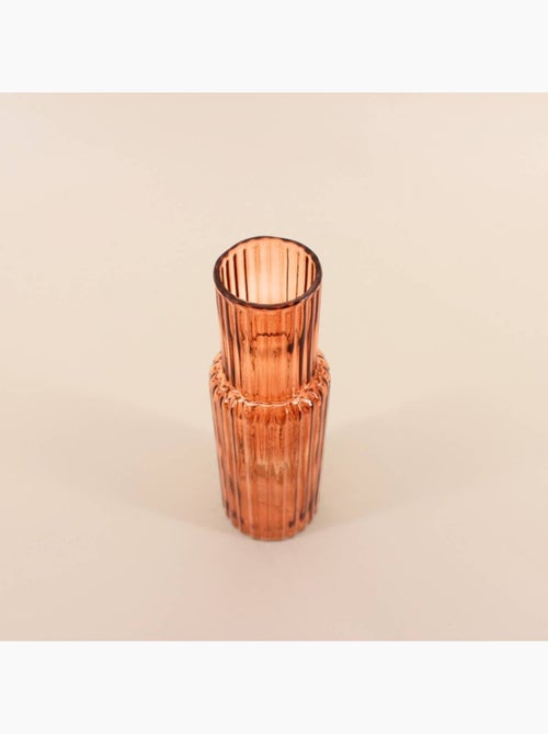 Vase en verre strié h25cm - Kiabi