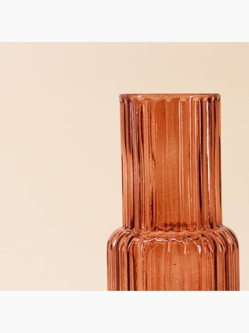 Vase en verre strié h25cm - Kiabi