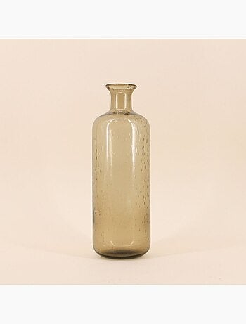 Vase en verre teinté bulles, H30cm