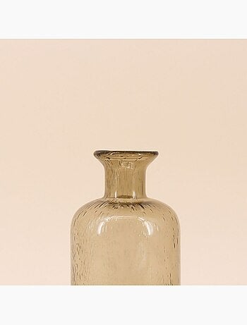 Vase en verre teinté bulles, H30cm