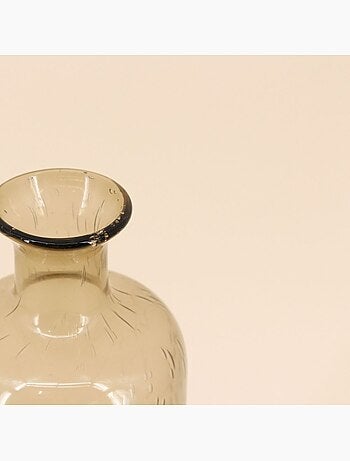 Vase en verre teinté bulles, H30cm