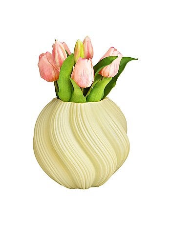 Vase en verre texturé Blanc