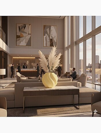 Vase en verre texturé Blanc