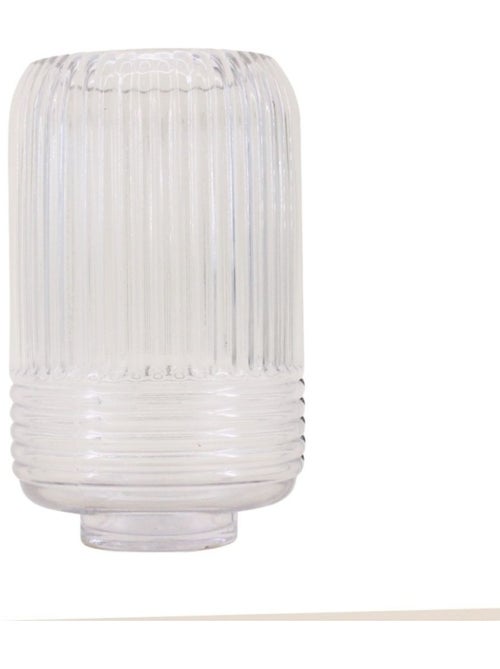 Vase en verre transparent strié 19cm - Kiabi