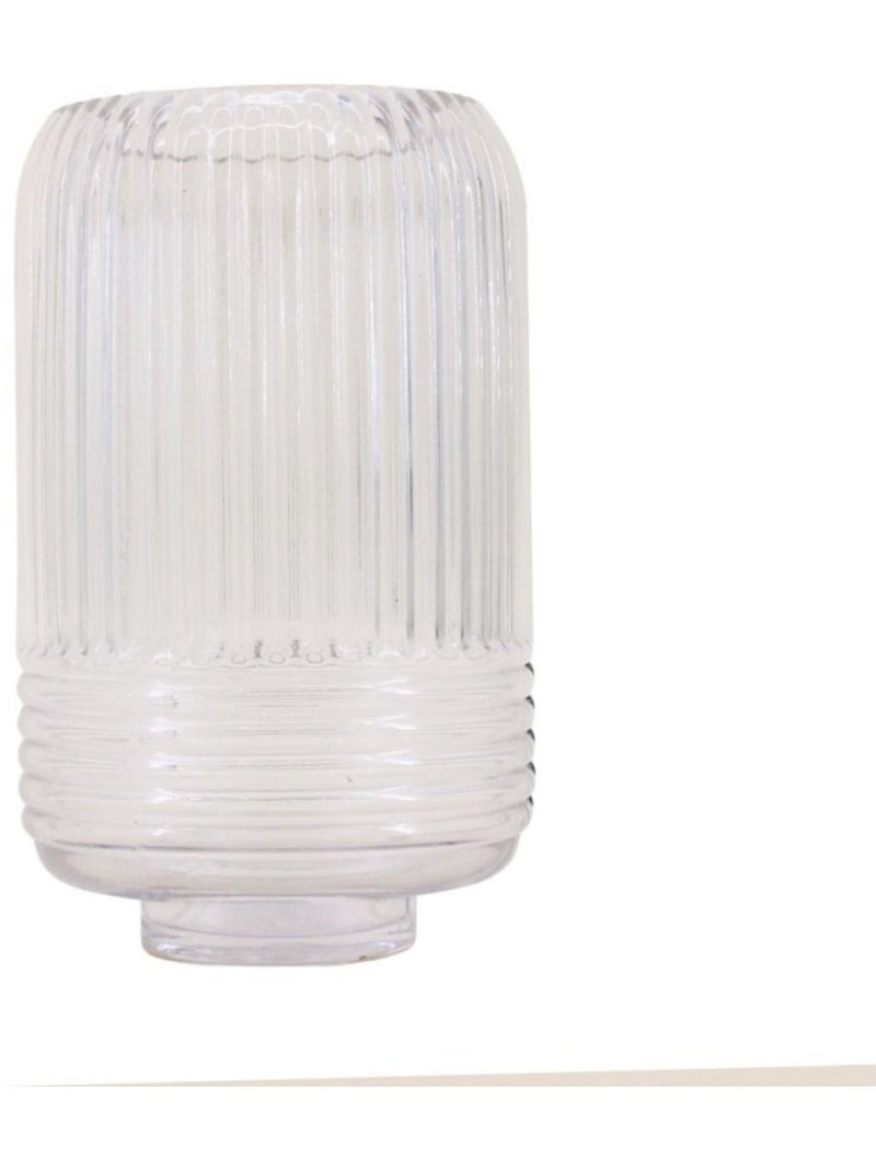 Vase en verre transparent strié, H19cm Transparent - Kiabi
