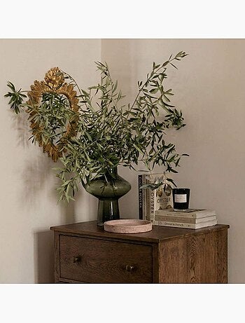 Vase en verre vert fait main 30cm