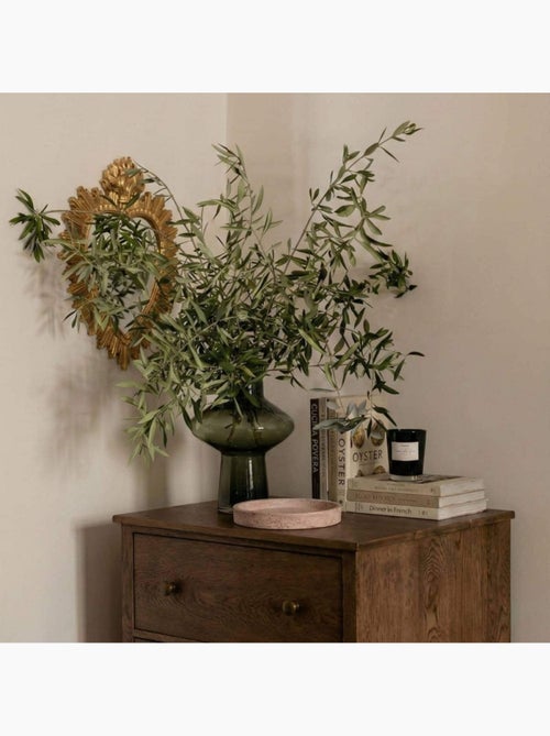 Vase en verre vert fait main 30cm - Kiabi
