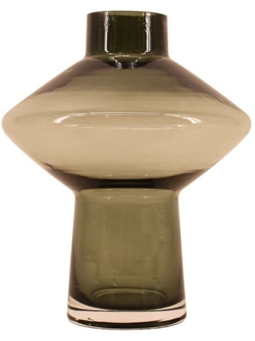 Vase en verre vert fait main 30cm - Kiabi