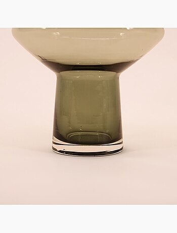 Vase en verre vert fait main, H30cm