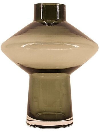 Vase en verre vert fait main, H30cm