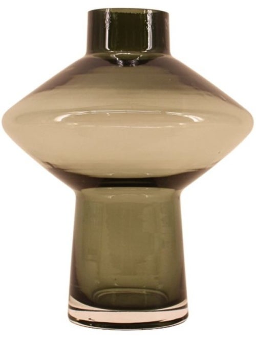 Vase en verre vert fait main, H30cm - Kiabi