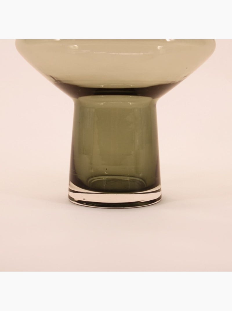 Vase en verre vert fait main, H30cm Vert - Kiabi