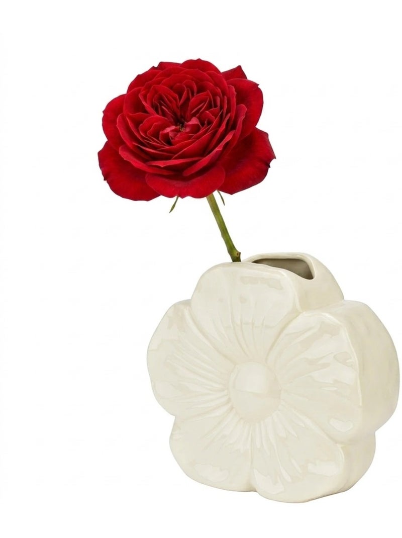 Vase fleur en porcelaine Blanc - Kiabi