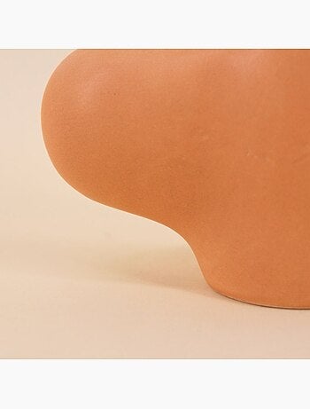 Vase forme organique marron, H18cm