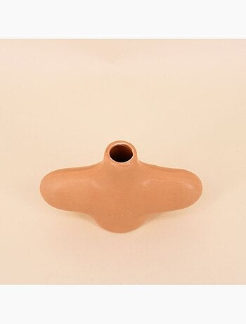 Vase forme organique marron, H18cm
