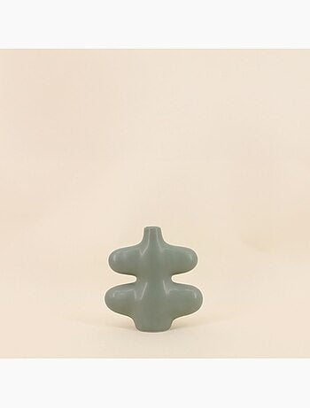 Vase forme organique vert 19x20cm