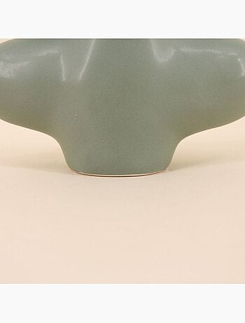 Vase forme organique vert 19x20cm