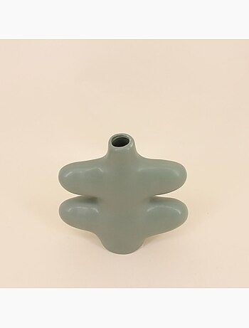 Vase forme organique vert 19x20cm