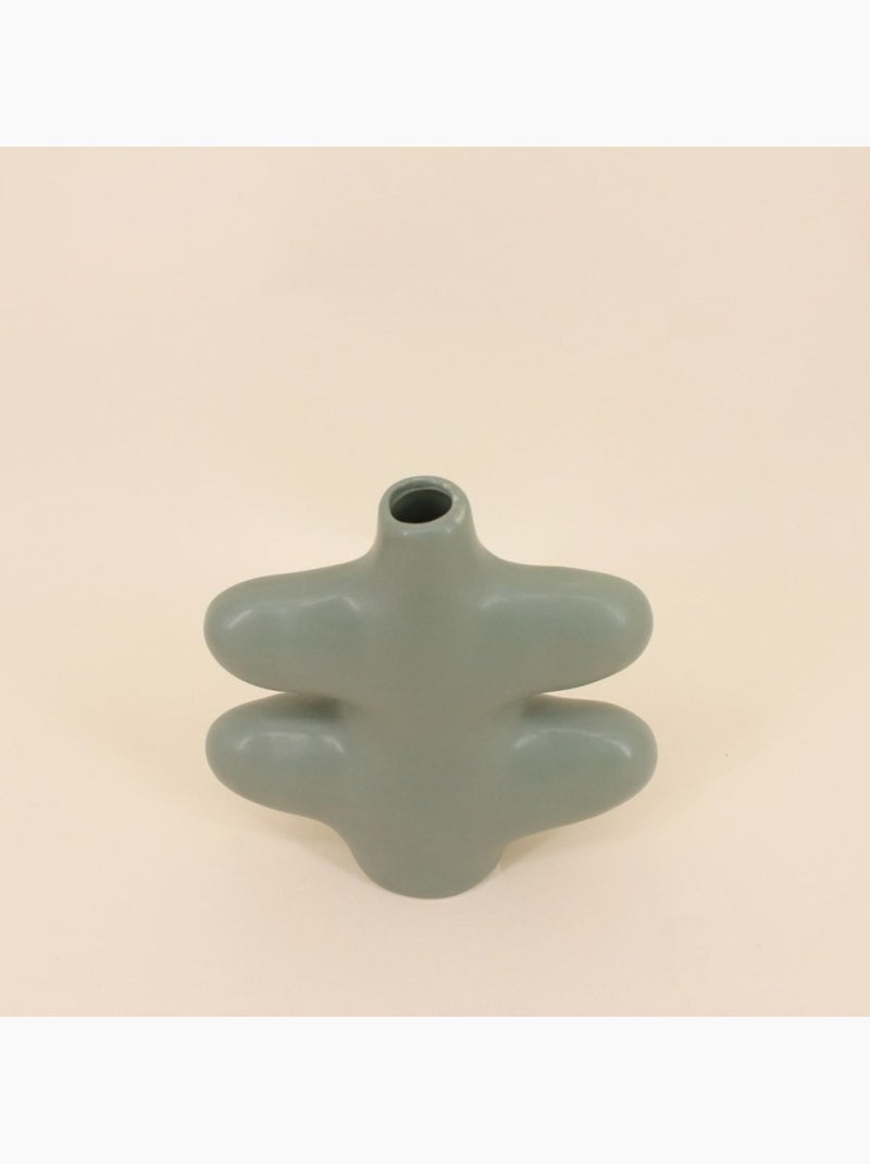 Vase forme organique vert, H20cm Vert - Kiabi
