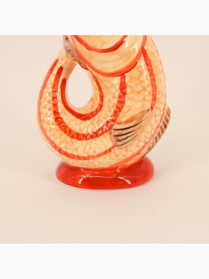 Vase forme poisson en dolomite jaune et rouge, H17cm Jaune - Kiabi