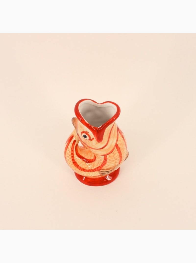 Vase forme poisson en dolomite jaune et rouge, H17cm Jaune - Kiabi