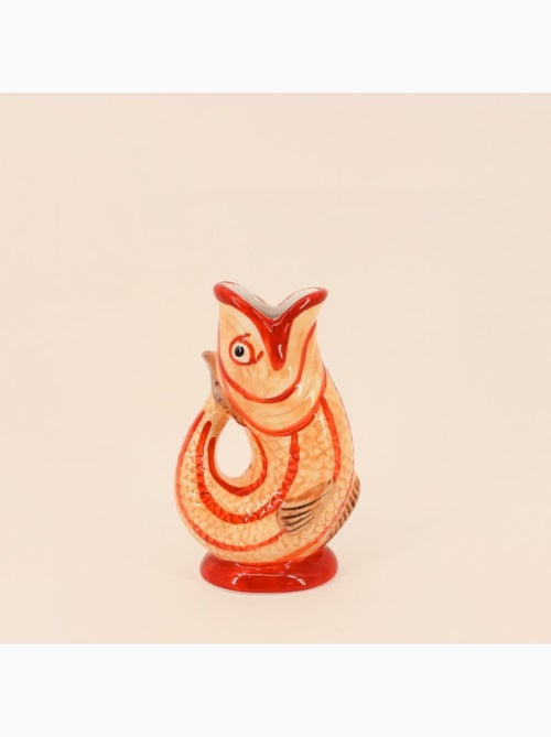 Vase forme poisson en dolomite jaune, rouge 17cm - Kiabi