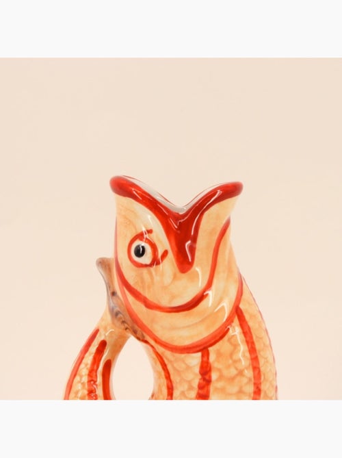 Vase forme poisson en dolomite jaune, rouge 17cm - Kiabi