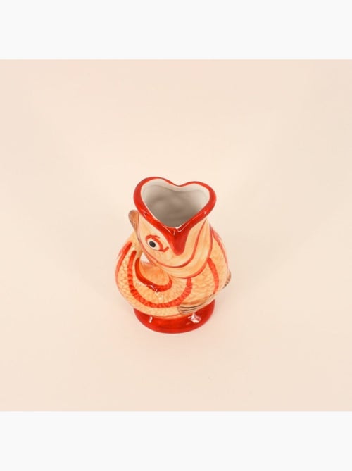Vase forme poisson en dolomite jaune, rouge 17cm - Kiabi