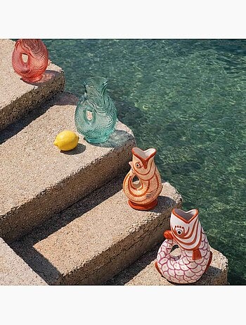 Vase forme poisson en verre 24cm