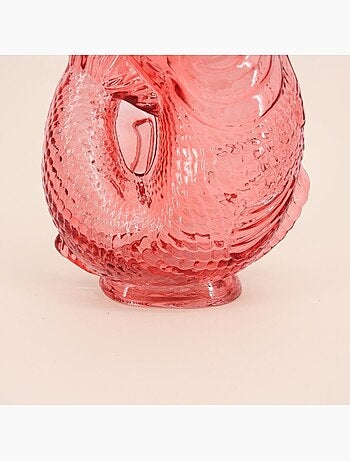 Vase forme poisson en verre, H24cm