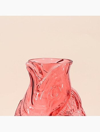 Vase forme poisson en verre, H24cm