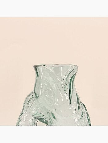 Vase forme poisson en verre, H24cm