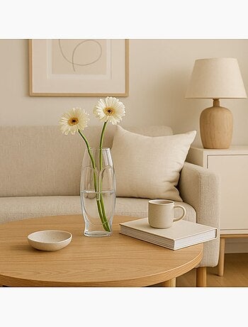 Vase forme visage en verre 24cm