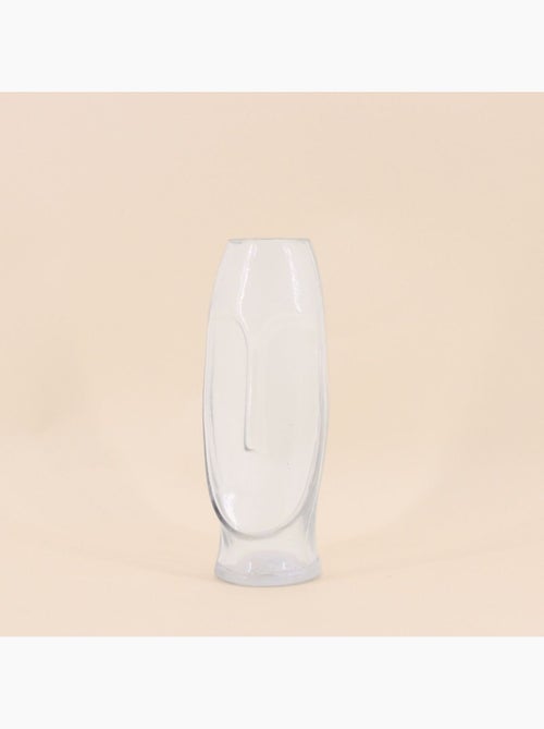 Vase forme visage en verre 24cm - Kiabi
