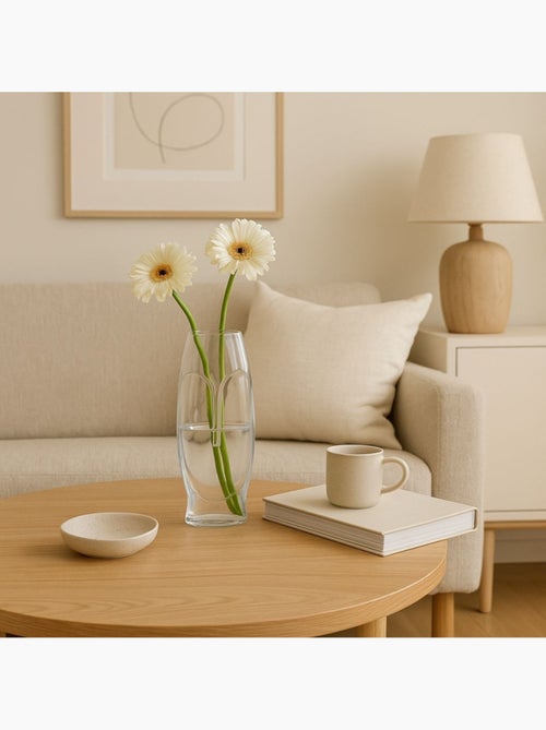 Vase forme visage en verre 24cm - Kiabi