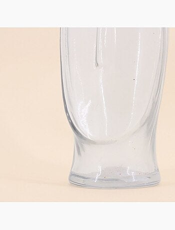 Vase forme visage en verre, H24cm